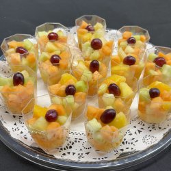 Fruit salad cake with butter sauce - Desserts