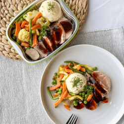 Émincé de porc à la chinoise sur vermicelle de riz - Familial - Prêt-à-manger Individuel